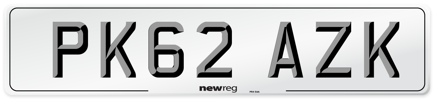 PK62 AZK Number Plate from New Reg